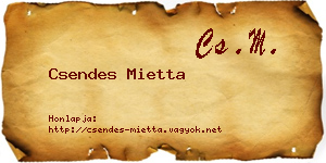 Csendes Mietta névjegykártya